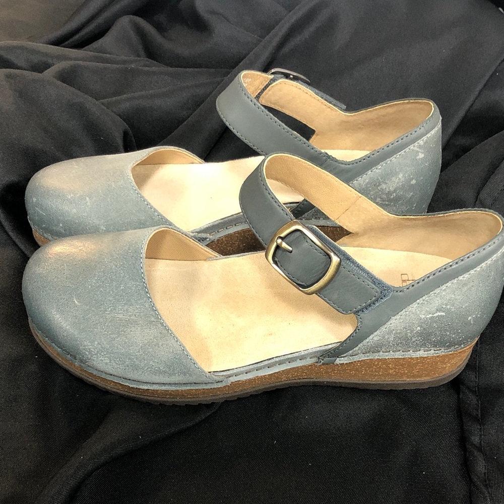 Dansko Mae in Denim Burnished Suede Sz 39 Brand New
